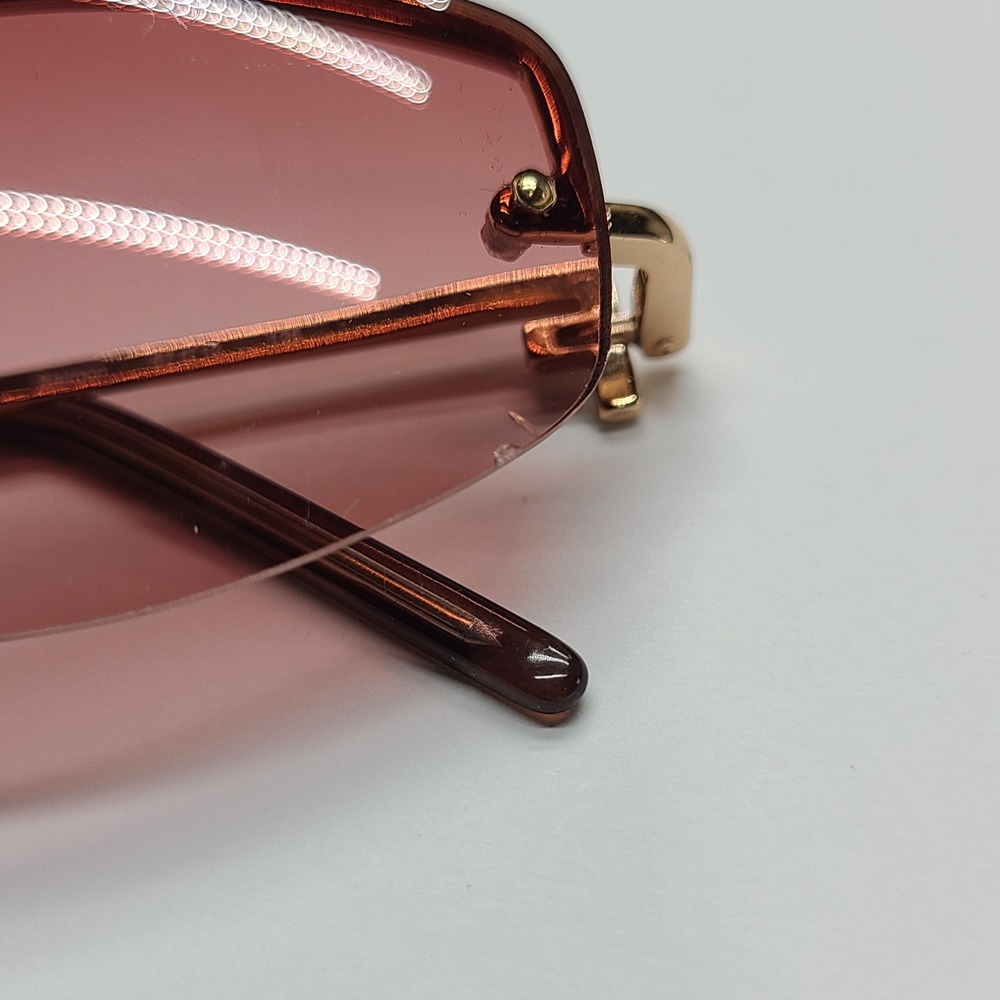 Fendi Sunglasses Womens OS Rose Gold Good Vintage Rimless Made in Italy 135 - Picture 3 of 10